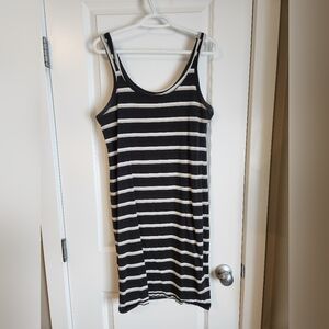 Ardene Black and White Striped Tank Top